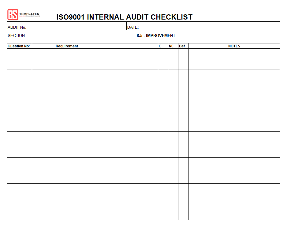 iso 9001 audit report sample